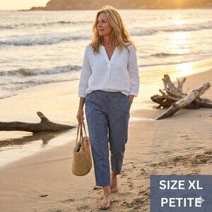 J. Jill Womens Pants Women’s XL Petite Blue Cropped Beach Casual Preppy Summer